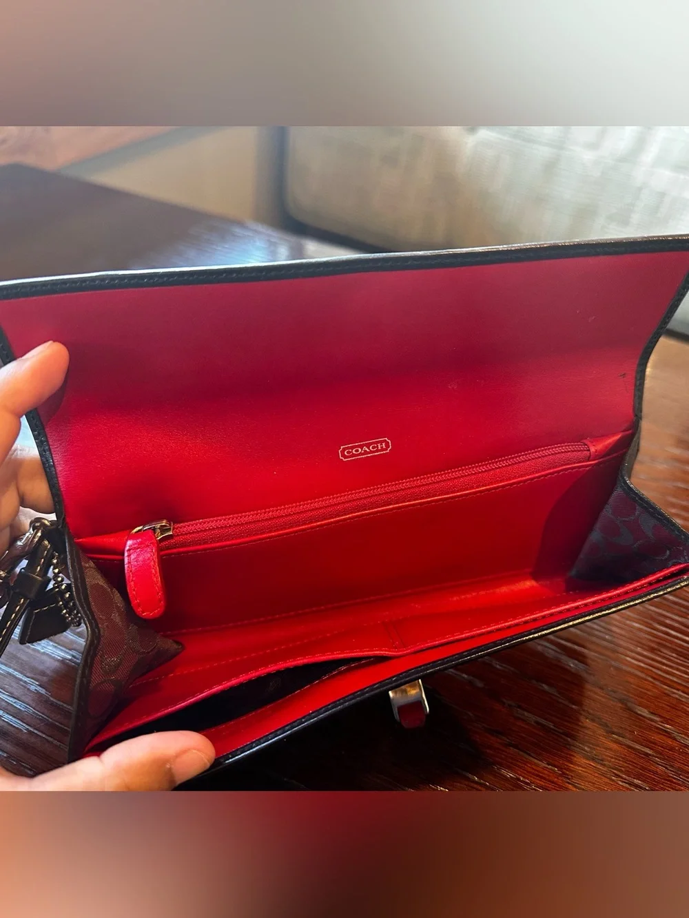 Coach buckle wristlet decorative